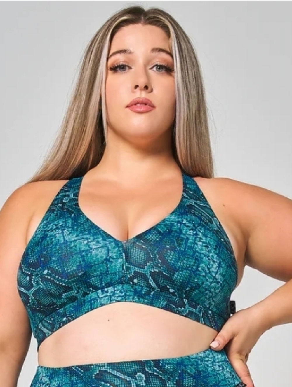 Teal Snake Print Sports BraLiCi Fit Serenty Regular Bra Medium